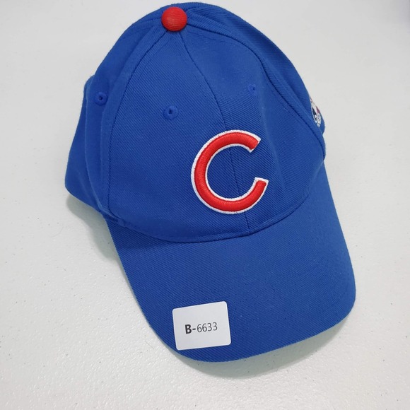 Chicago Cubs Men Hat One Size Blue Wool Blend Logo Embroidered Adjustable MLB - Picture 1 of 8